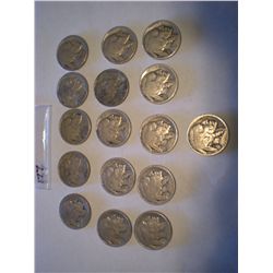 Buffalo Nickels Partial Unreadable Dates x16 coins