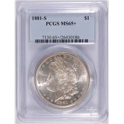 1881 S Morgan Dollar PCGS MS65+ Blast White