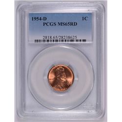 1954-D LINCOLN CENT, PCGS MS-65 RED