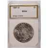 Image 1 : 1881-O MORGAN SILVER DOLLAR, PCI MS-64