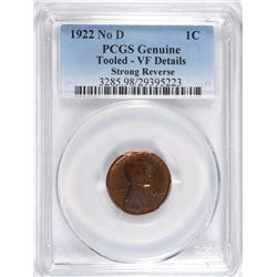1922 (NO D) LINCOLN CENT PCGS VF DETAILS