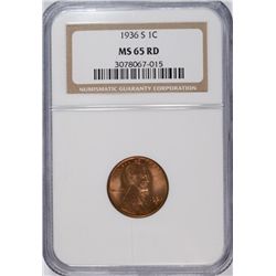 1936-S LINCOLN CENT NGC MS-65 RD
