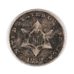 1852 THREE CENT SILVER G/VG