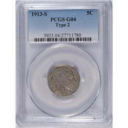 1913-S II BUFFALO NICKEL PCGS G-4