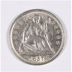1857 SEATED HALF DIME MS-62