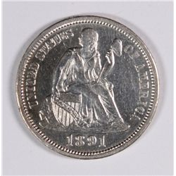 1891-O SEATED DIME MS-63