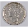 1921-D MERCURY DIME, AU-58, surfaces have minor abrasions reverse
