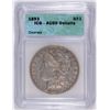 1893 Morgan Silver Dollar ICG AU 50 Details-Minor cleaning