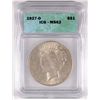 1927-D PEACE SILVER DOLLAR, ICG MS-62 SEMI-KEY COIN!