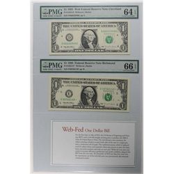 1995 & 1995 STAR NOTES PMG 64 & PMG 66 "WEB FED"