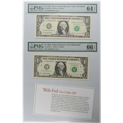 1995 & 1995 STAR NOTES, PMG 64 & PMG 66 "WEB FED"