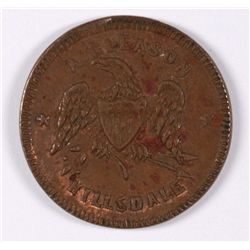 CIVIL WAR TOKEN, NOT ONE CENT, A. GLEASON HILLSDALE