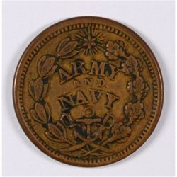 CIVIL WAR TOKEN, FEDERAL UNION MUST & SHALL BE PRESERVED, ARMY & NAVY