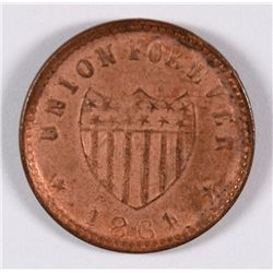 CIVIL WAR TOKEN, UNION FOR EVER 1863