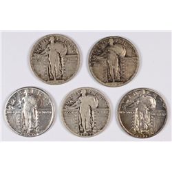 (5) STANDING LIBERTY QUARTERS (23, 24, 26, 26-D, 27)