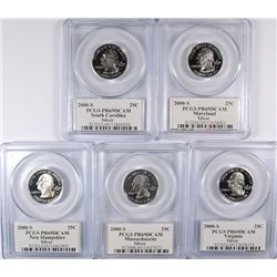 2000-S SILVER PROOF STATEHOOD QUARTER SET PCGS PR-69 DCAM