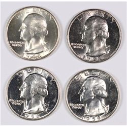 (4) WASHINGTON QUARTERS (48, 51, 56, 59) GEM BU