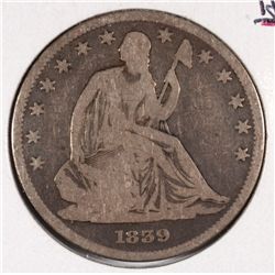 1839 SEATED HALF DOLLAR G/VG (NO DRAPERY)