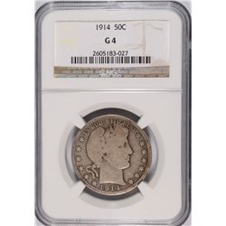 1914 BARBER HALF DOLLAR NGC G-4
