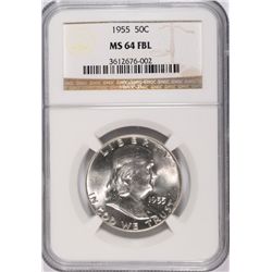 1955 FRANKLIN HALF DOLLAR NGC MS-64 FBL