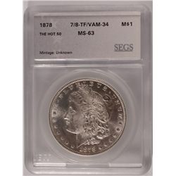 1878 7/8TF MORGAN DOLLAR SEGS MS-63 (VAM-34)