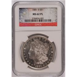1881-S MORGAN DOLLAR NGC MS-62 PL