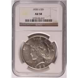 1935-S PEACE DOLLAR NGC AU-58