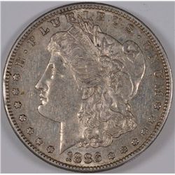 1886-S Morgan Silver Dollar, AU-55, Original, SEMI-KEY