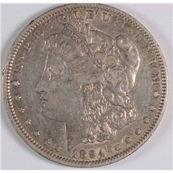1894-O MORGAN SILVER DOLLAR, AU  SEMI-KEY