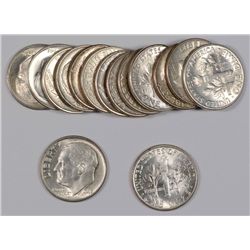 ( 16 ) PIECES GEM BU 1946 ROOSEVELT SILVER DIMES