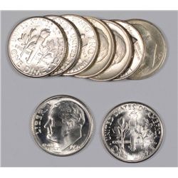 5-1947-S AND 4-1950-S GEM BU ROOSEVELT DIMES   GEMS!!