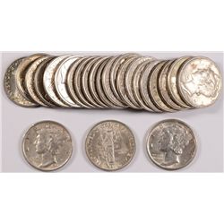 ( 25 ) CHOICE BU MERCURY DIMES, MIXED DATES