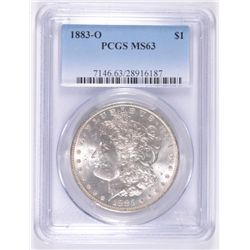 1883-O MORGAN SILVER DOLLAR, PCGS MS-63  BLAST WHITE!