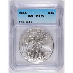 2014 AMERICAN SILVER EAGLE, ICG MS-70!  PERFECT!