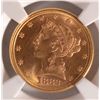 Image 2 : 1882 $5 GOLD LIBERTY NGC MS-65+