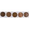 Image 1 : (5) LINCOLN CENTS (09 VDB, 09, 10-S, 11-S, 12-D)