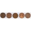 Image 2 : (5) LINCOLN CENTS (09 VDB, 09, 10-S, 11-S, 12-D)
