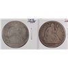 Image 1 : (2) SEATED HALF DOLLARS (58-O, 77-S)