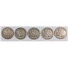 Image 2 : (5) WALKING LIBERTY HALF DOLLARS (35-S, 36, 36-S, 37, 37-S)
