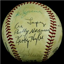 HOF & Legends Baseball Signed by (23) with Roger Maris, Sandy Koufax, Joe DiMaggio, Carl Hubbell, Le