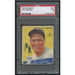 1934 Goudey #37 Lou Gehrig (PSA 1)