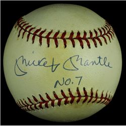 Mickey Mantle Signed OAL Baseball Inscribed "NO 7" (UDA COA)