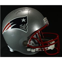 Tom Brady Signed Patriots Full-Size Helmet (Mounted Memories COA)