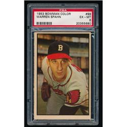 1953 Bowman Color #99 Warren Spahn (PSA 6)