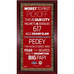 Framed Red Sox 2013 World Series Champs Subway Sign Wall Art 16x32 With Authentic Dirt (MLB)