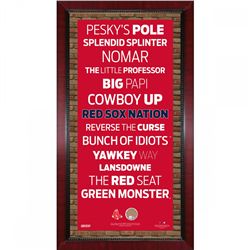 Framed Boston Red Sox Subway Sign Wall Art 16x32 with Authentic Fenway Park Dirt (MLB)