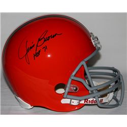 Jim Brown Signed Browns Full-Size Helmet Inscribed "HOF 71" (Steiner COA)