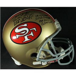 Jerry Rice Signed 49ers Full-Size Helmet with (7) Career Stat Inscriptions (Rice Hologram)