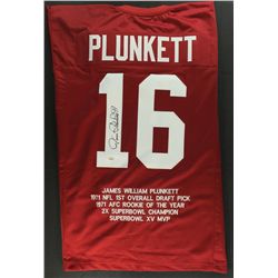 Jim Plunkett Signed Stanford Stat Jersey (GTSM COA)