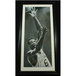 Bill Russell Celtics 22x44 Custom Framed Stephen Holland Lithograph (PA LOA)